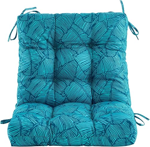 Miniatura 2 de ARTPLAN Cojines para sillas de patio combinados para asiento y respaldo, cojín giratorio copetudo para exteriores con lazo, 40 x 20 x 4 pulgadas, 1