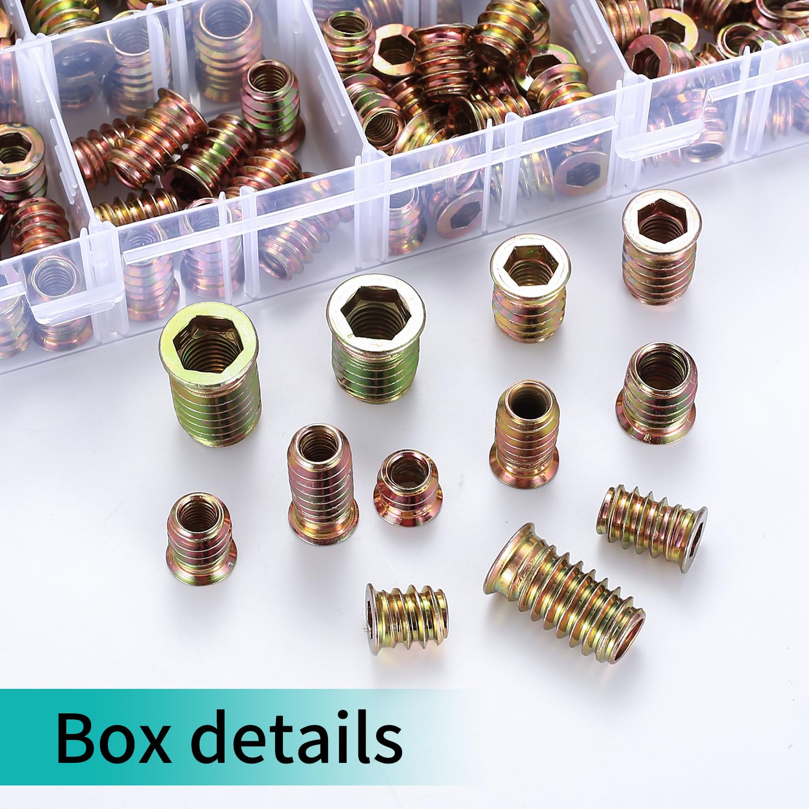 130 Pcs M6 M8 M10 Threaded Inserts for Wood Hex Socket Drive Threaded Insert Nuts Screws Set - Image 4