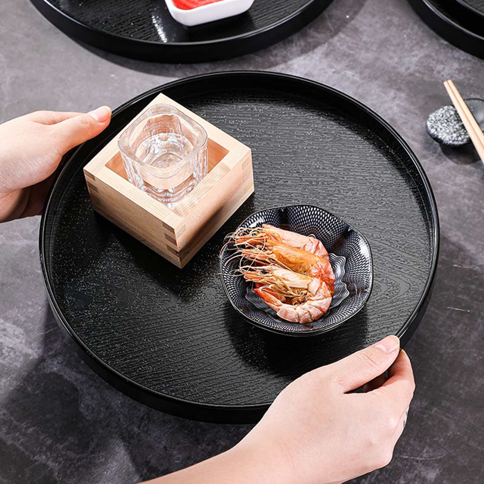 Image secondaire de Plateau de Service Rond en Bois Antidérapant - Ø 27 cm