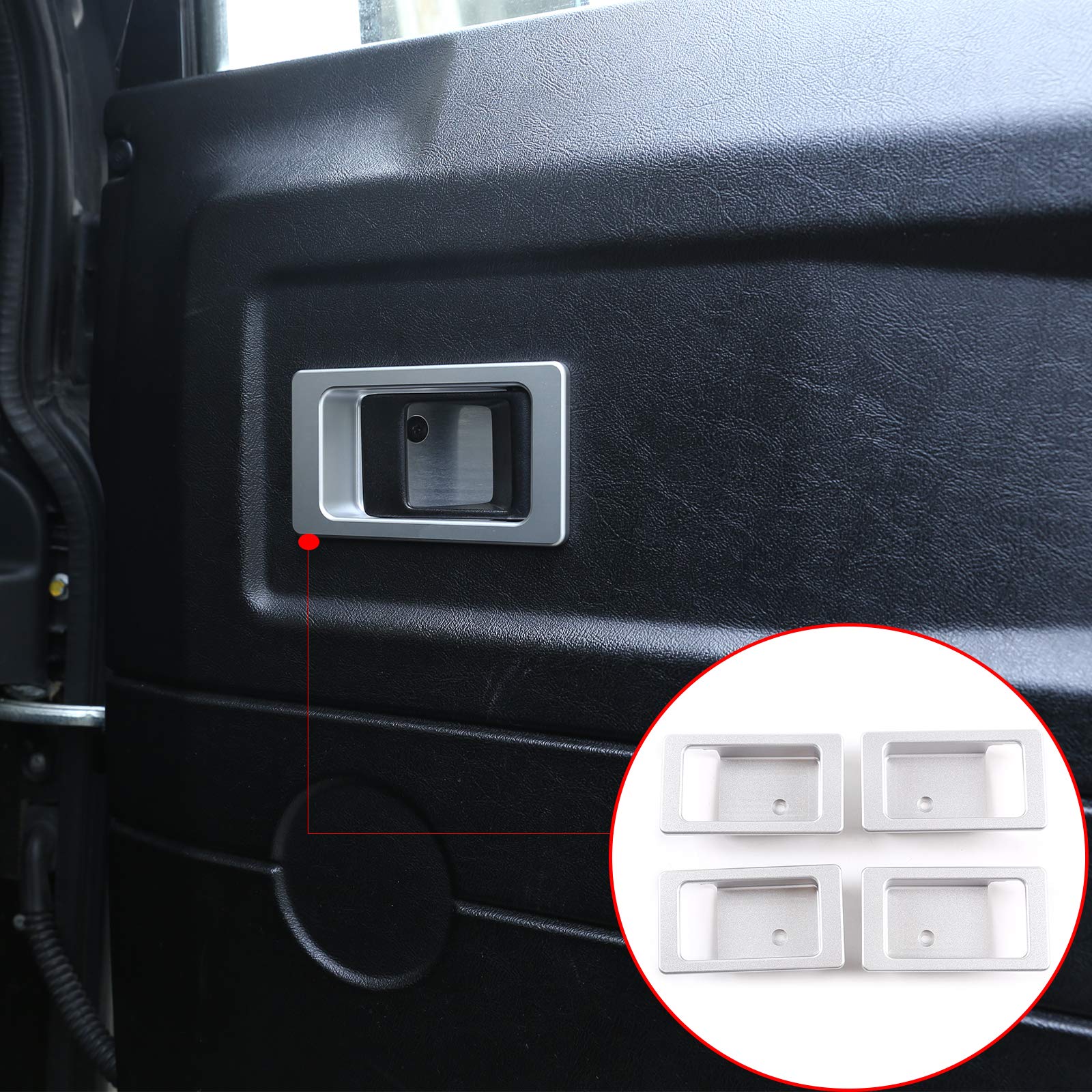 Do LR Defender 90 110 130 2004-2018 stop aluminium srebrny samochód wewnątrz drzwi osłona miski akcesoria samochodowe części zamienne