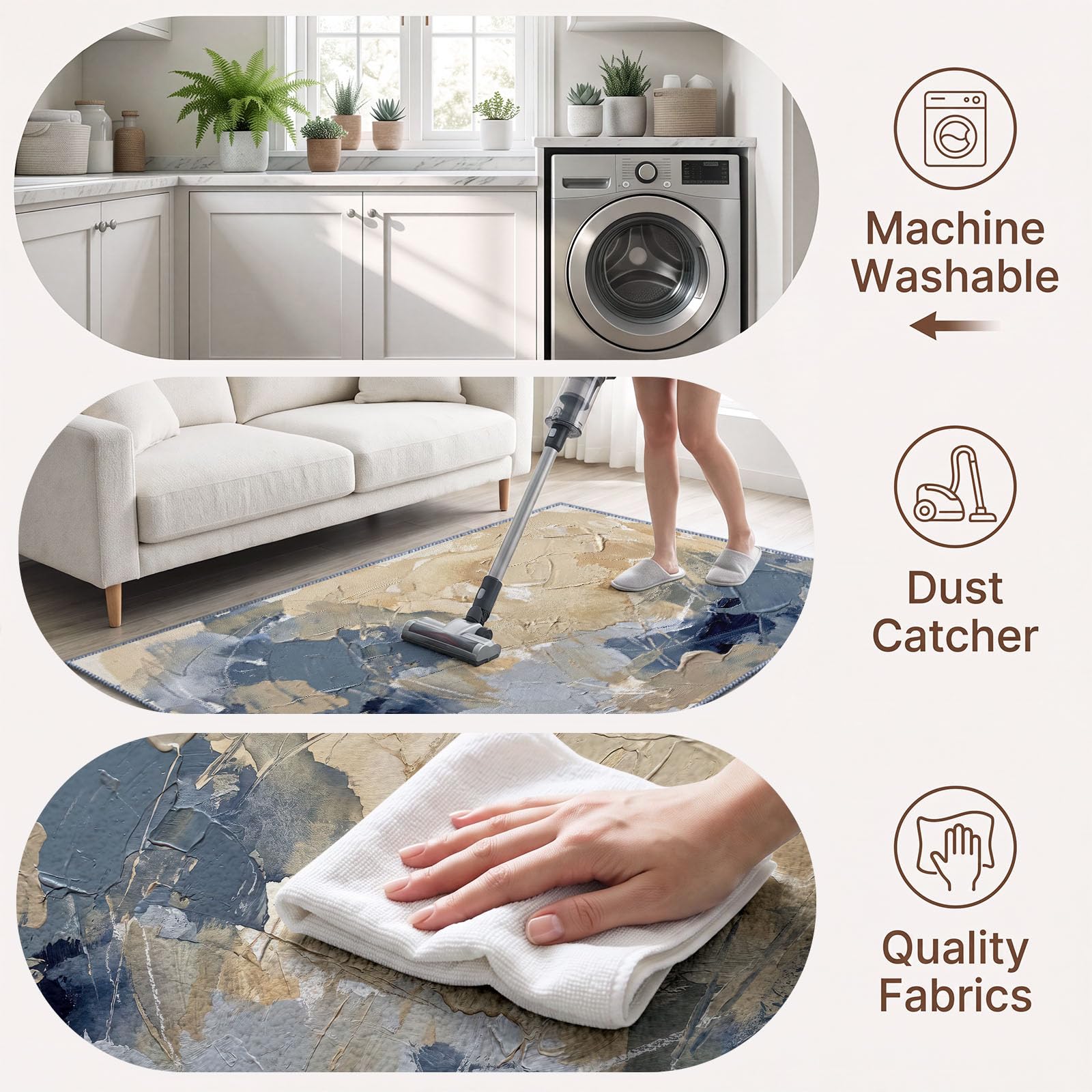 Générique Tapis Bloc De Couleur Pigment d’intérieur Durable, Facile à Nettoyer 200x300 cm, Moderne Art Abstrait Tapis pour Salon, Chambre, Cuisine ou entrée