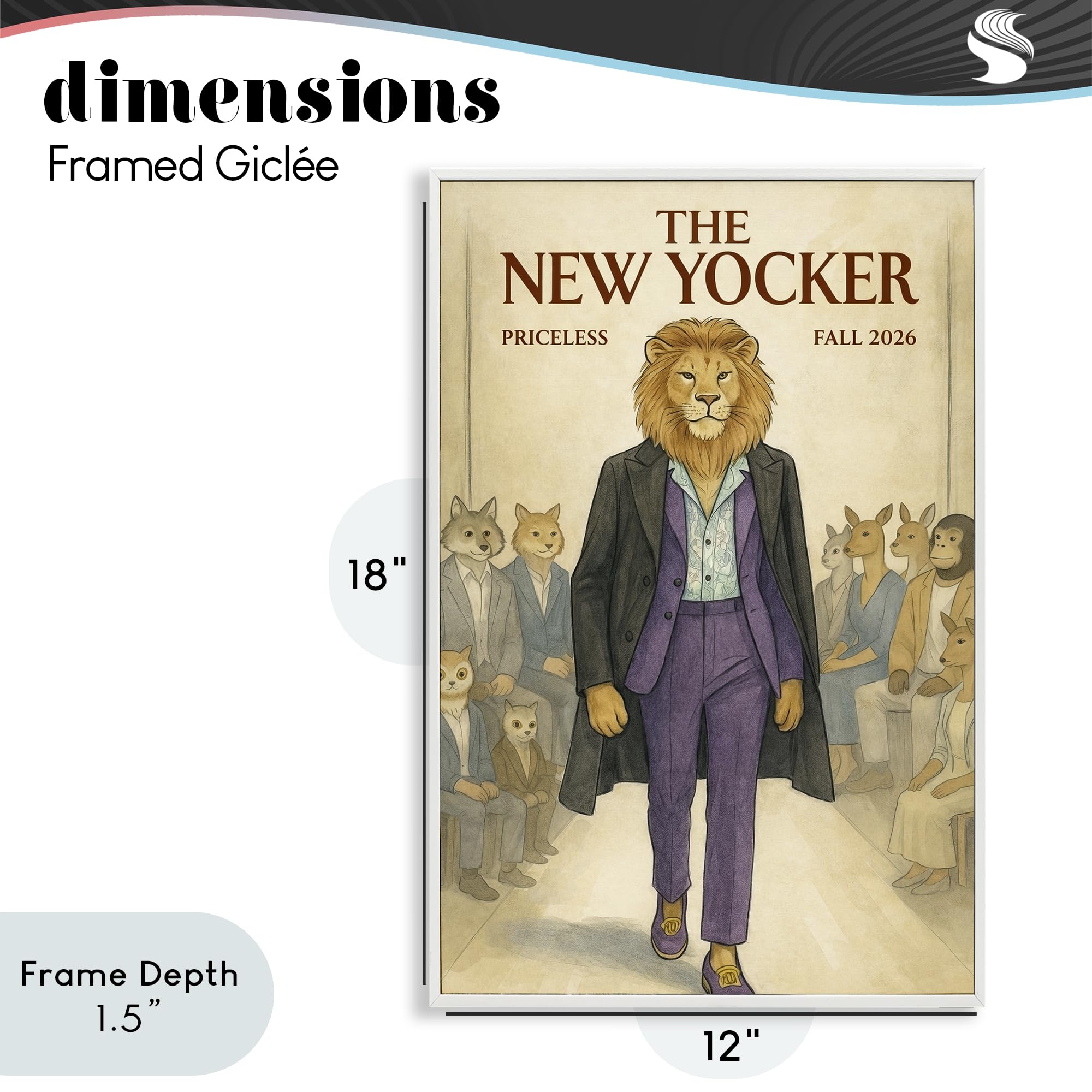 Lion Model Fantasy Animal, gerahmter Giclée-Druck, 30,5 x 45,7 cm