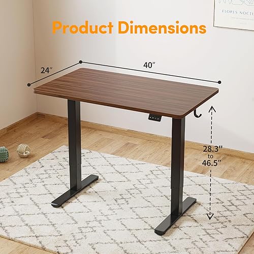 Miniatura 10 de Cubiker Escritorio de pie de 48 x 24 pulgadas mesa eléctrica ajustable en altura de pie escritorio de pie con tablero de empalme marco blanco y