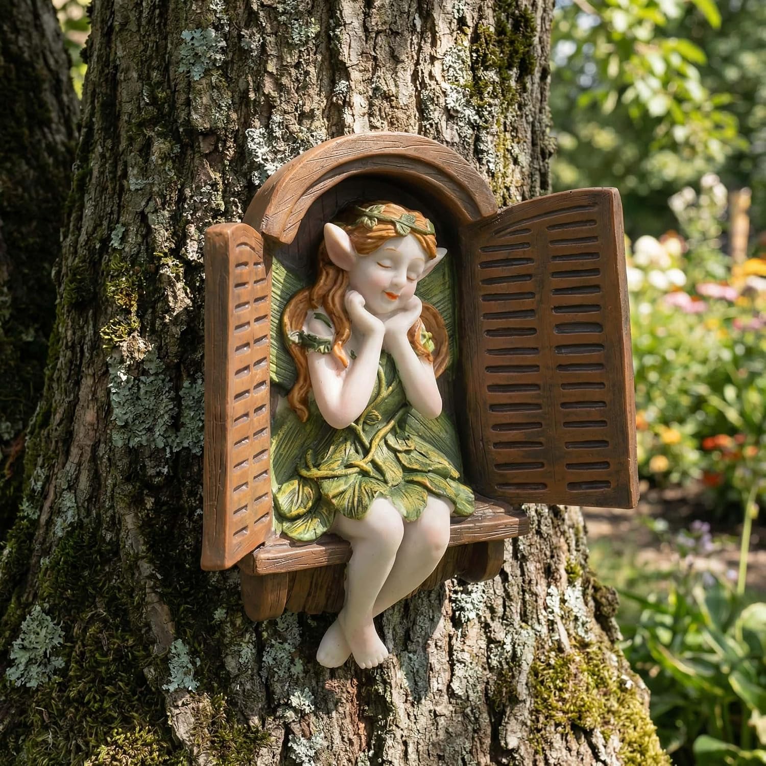 Realistic Fairy Sculpture - Angel Garden Statue | Durable Resin Porch Decorations & Yard Ornaments | Enchanting Outdoor Sculptures & Statues for Garden Lovers
