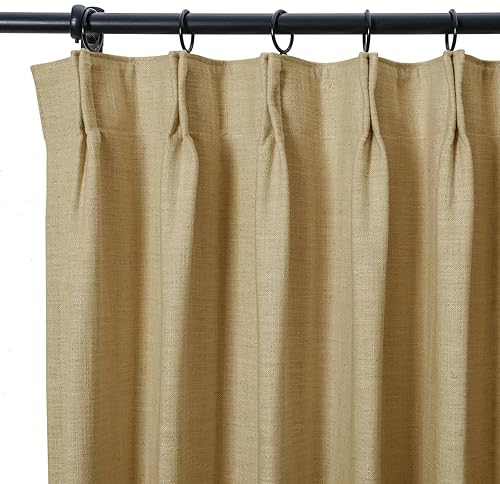 Miniatura 27 de Drapifytex Cortina plisada de lino sintético, cortina para oscurecer la habitación, 56 pulgadas de ancho x 96 pulgadas de largo, cortina de cobre 26