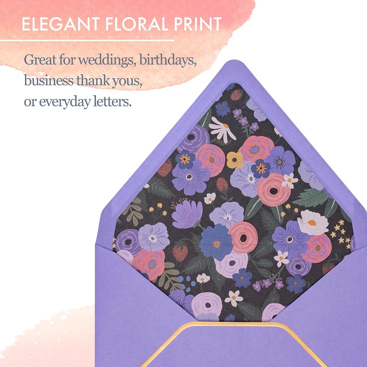4x6 Envelopes for Invitations, 30-Pack A4 Colored Envelopes for 4x6 Cards, for Weddings, Baby Showers, Birthdays, The Softbloom Tapestry, 6 Colors and Floral Designs, 4 1/4 x 6 1/4 Inches image 4