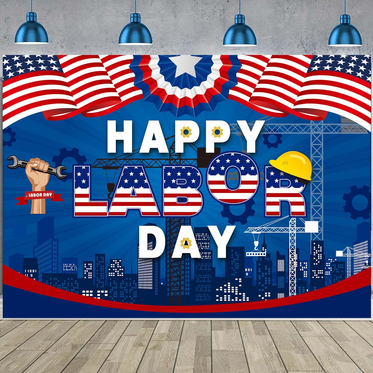Labor Day 背景幕バナー Remember and Honor Laborer 写真背景 【キッズパーティーデコレーシ】 レイバーデー アメリカ
