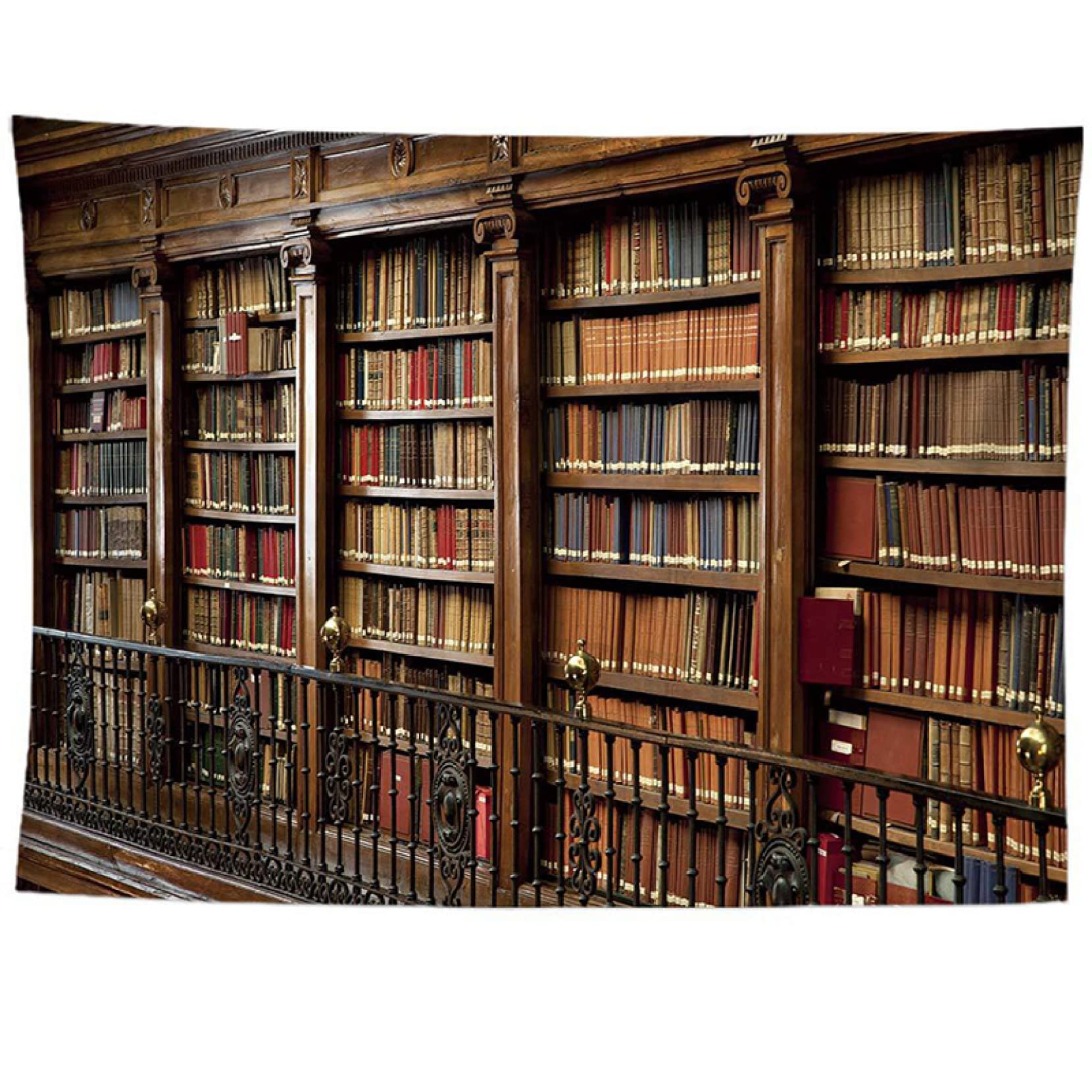 Amazon.co.jp: ヴィンテージ図書館本棚タペストリー 壁掛け 古代図書館 