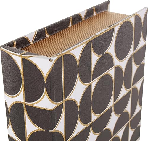 Miniatura 5 de Deco 79 Caja decorativa de lona con forma de libro de almacenamiento de imitación con diferentes patrones de coral y concha, juego de 3 cajas