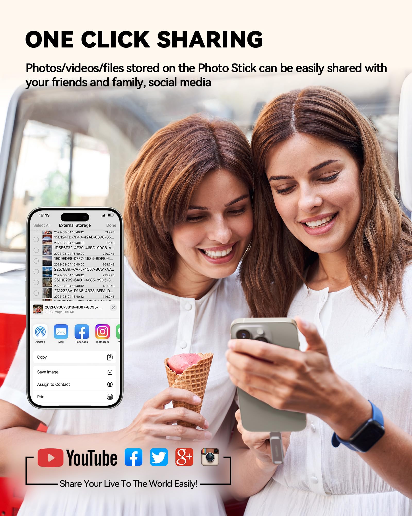 Memoria USB C de 256 GB con certificación MFi para iPhone, memoria USB C de alta velocidad, almacenamiento de fotos para iPhone/iPad/Android/PC