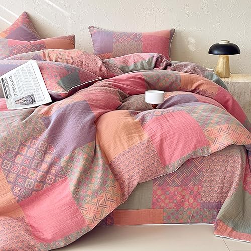 Miniatura 22 de mixinni Juego de funda de edredón con patrón de flores y pájaros de estilo jardín, diseño reversible azul pavo real, 3 piezas, juego de ropa de cama