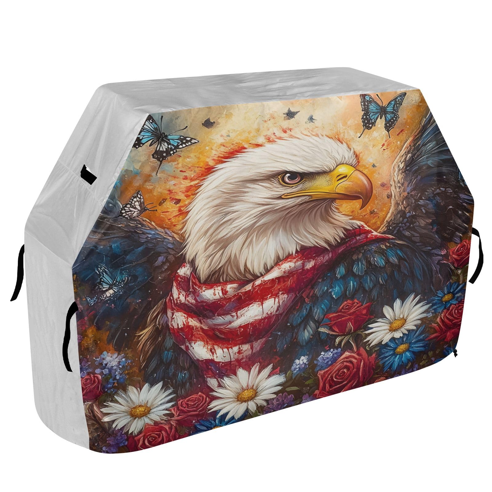 Wysokiej jakości pokrowiec na grilla wodoodporny pokrowiec na grilla odporny na blaknięcie pokrowiec na grilla wytrzymały pasuje do szerokości grilla do 60 cm American Sea Eagle