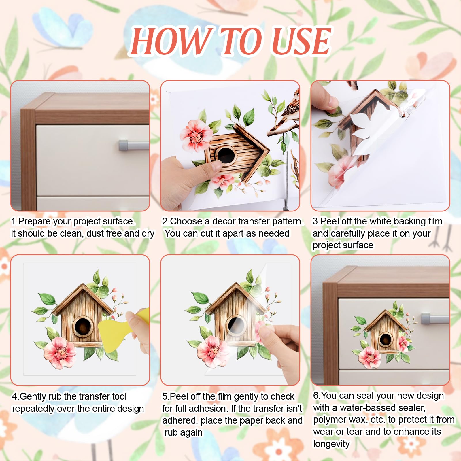 HICOHAND Lot De 3 Feuilles D'autocollants De Transfert à