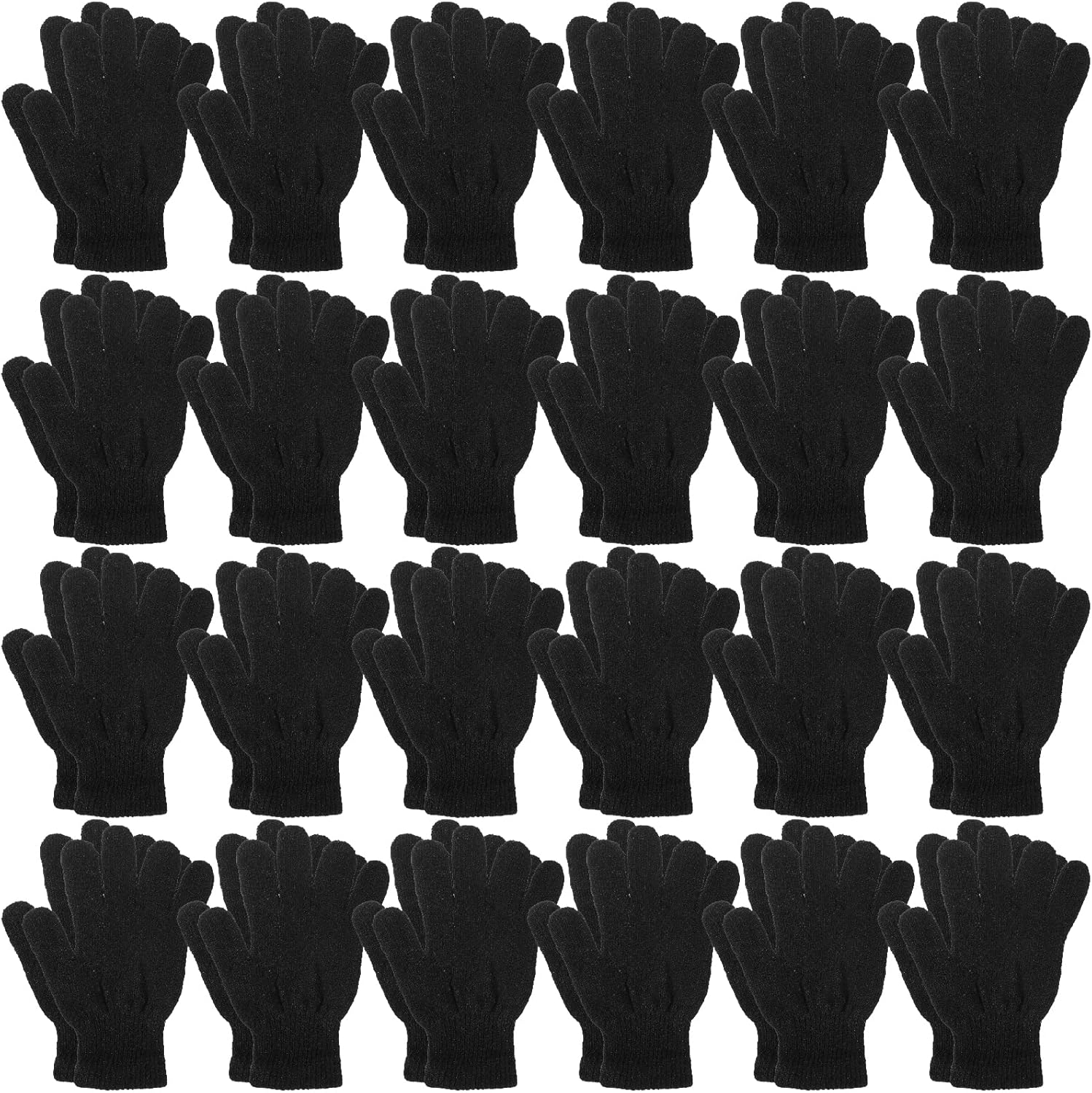 Handepo 24 Pairs Winter Magic Warm Gloves Stretchy Knit Cotton Gloves for Women Men Adults Cold Weather