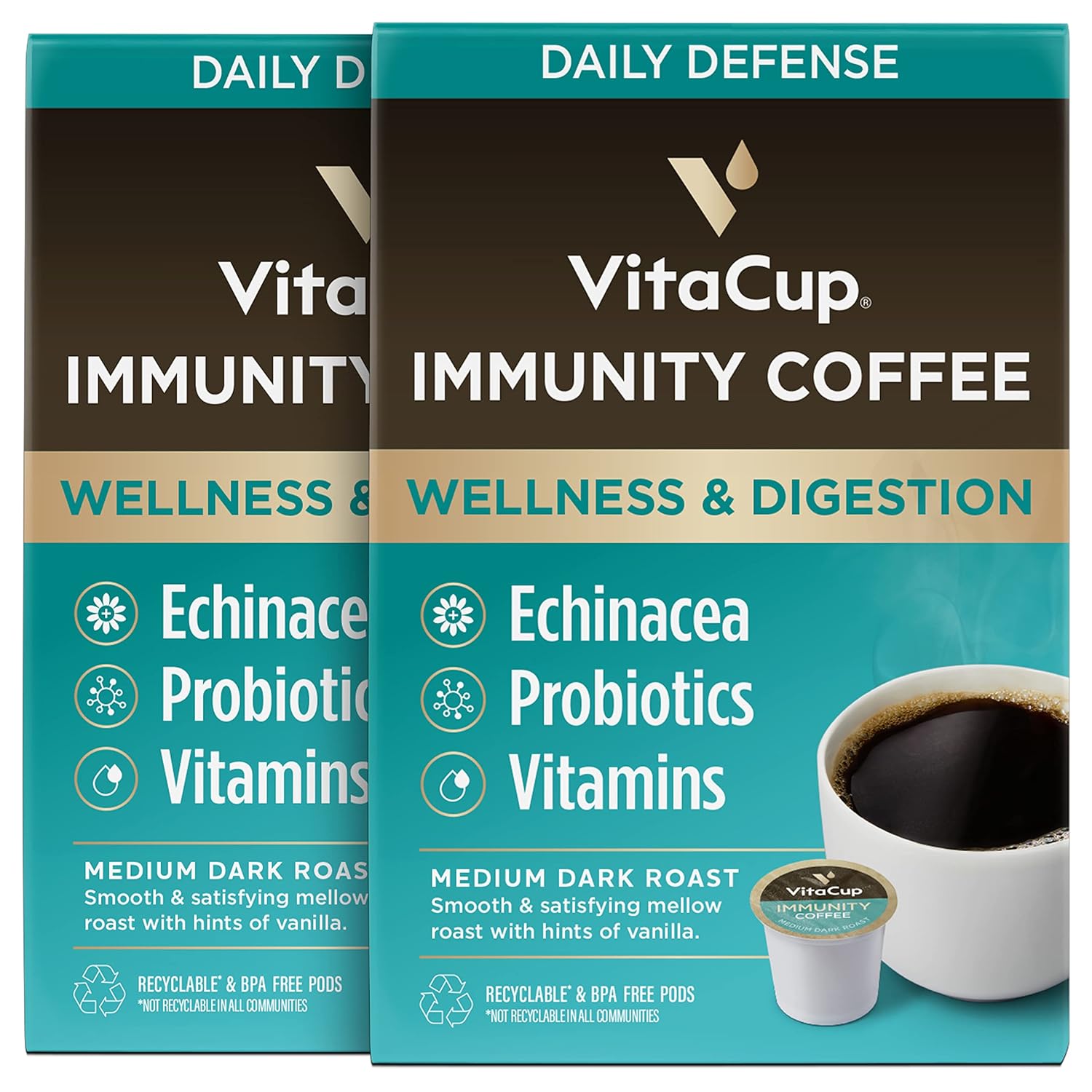 VitaCup Immunity Coffee Pods, Wellness Boost with