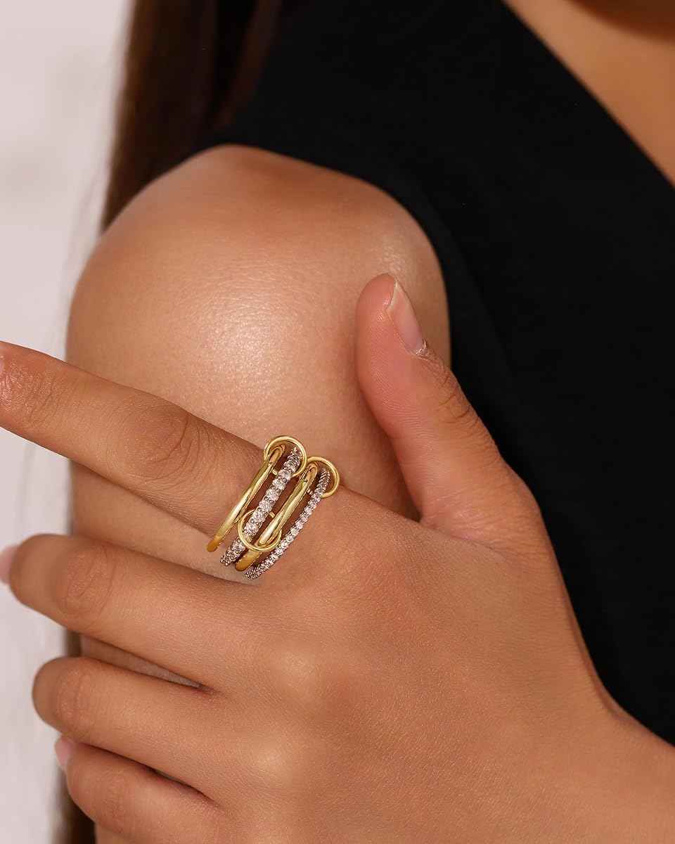 Ethos Jewelry Stackable Gold Ring view 2