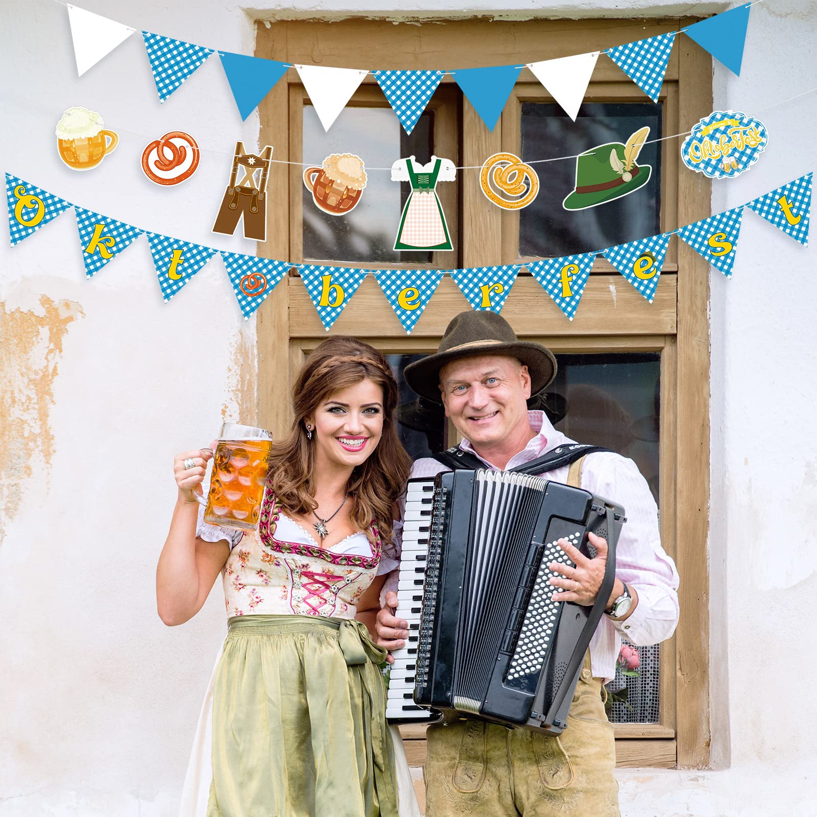 Oktoberfest Banner & Decor Set - Bavarian Party Bunting Garland For German Festival