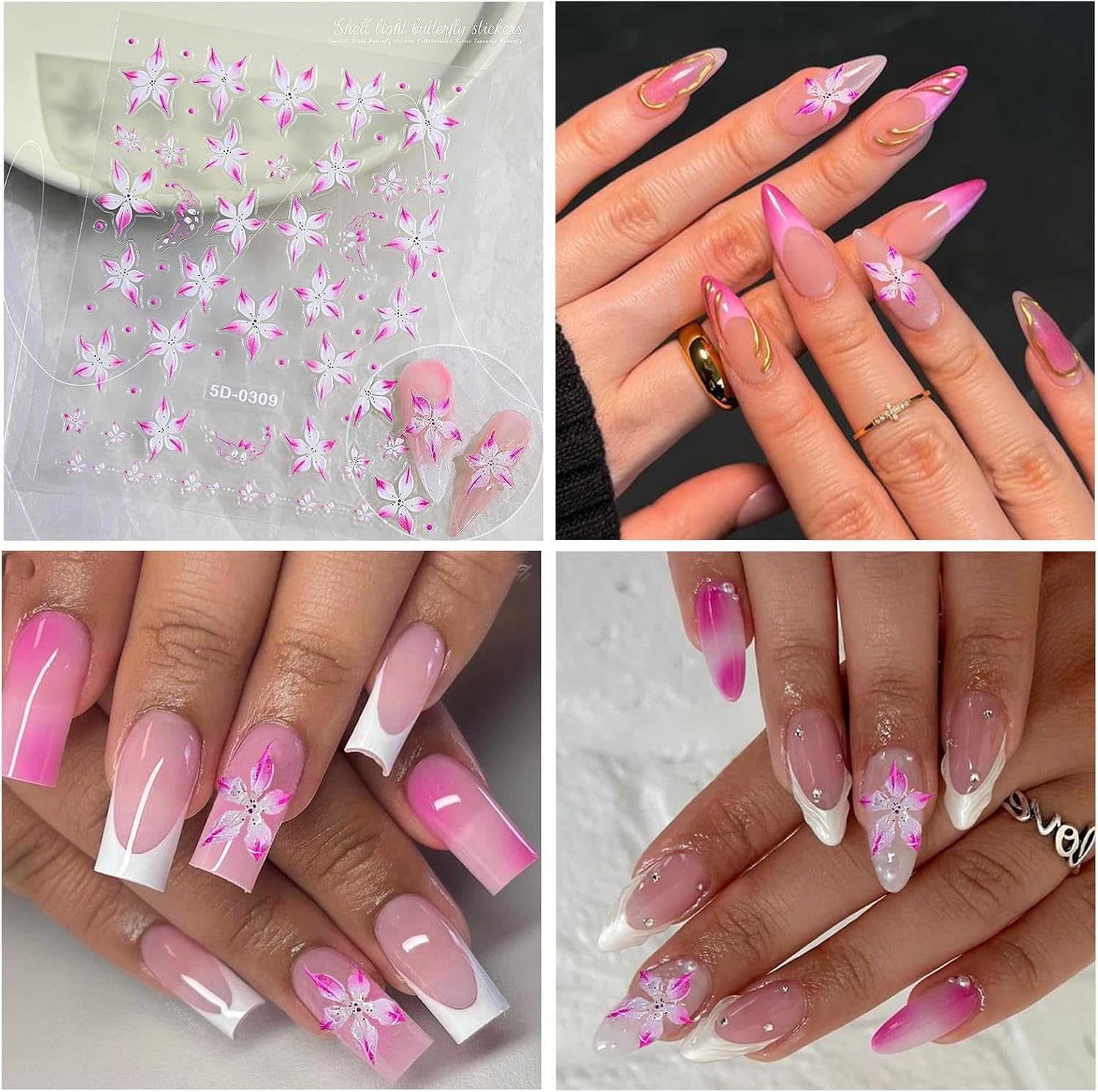 Lily Flower Nail Art Stickers Decals for Women image 2