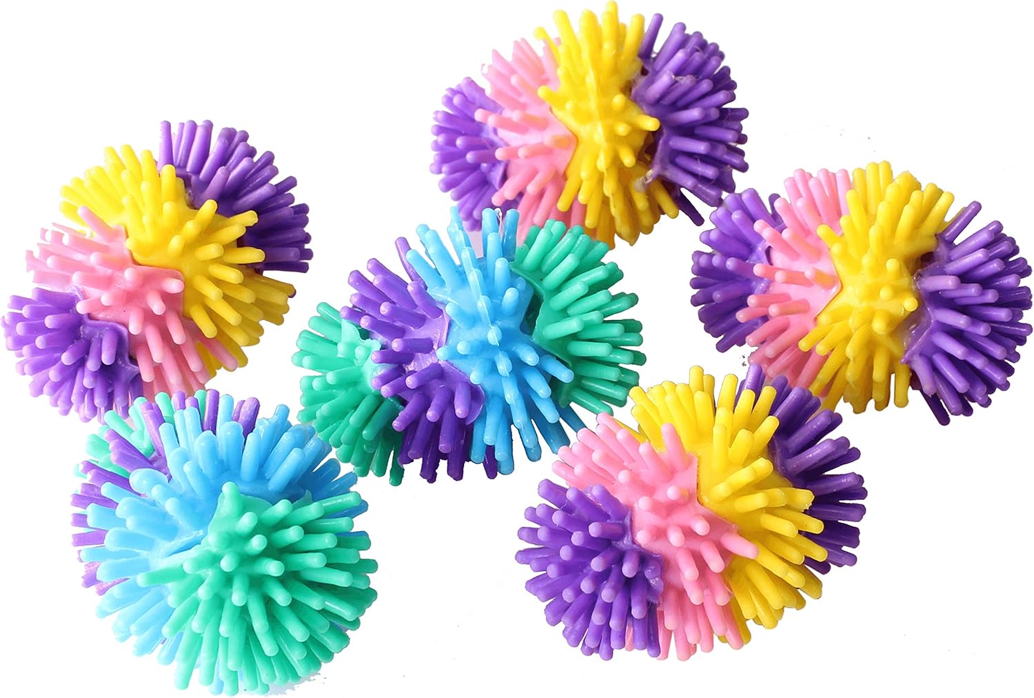 Bonka Bird Toys 37133 Pk6 Spikey Egg Colorful Rubber Foot Beak Parrot Parrotlet Conure Cockatiel Parakeet