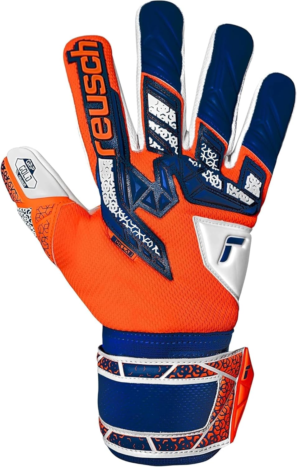 Reusch Attrakt Freegel Gold NC Goalkeeper Gloves | Soccer Goalie Gloves for Unisex with Grip Wet & Dry, Negative Cut Fit