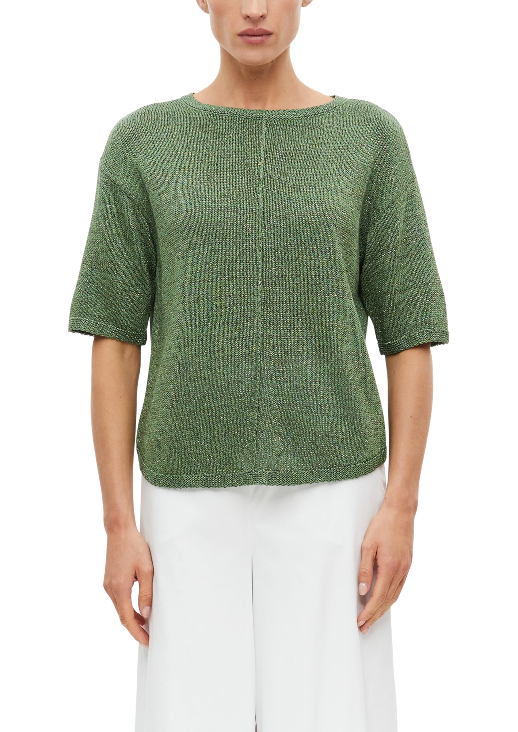 s.Oliver Women's 2180603 Pullover with Glitter Yarn (Pack of 1), Green, M