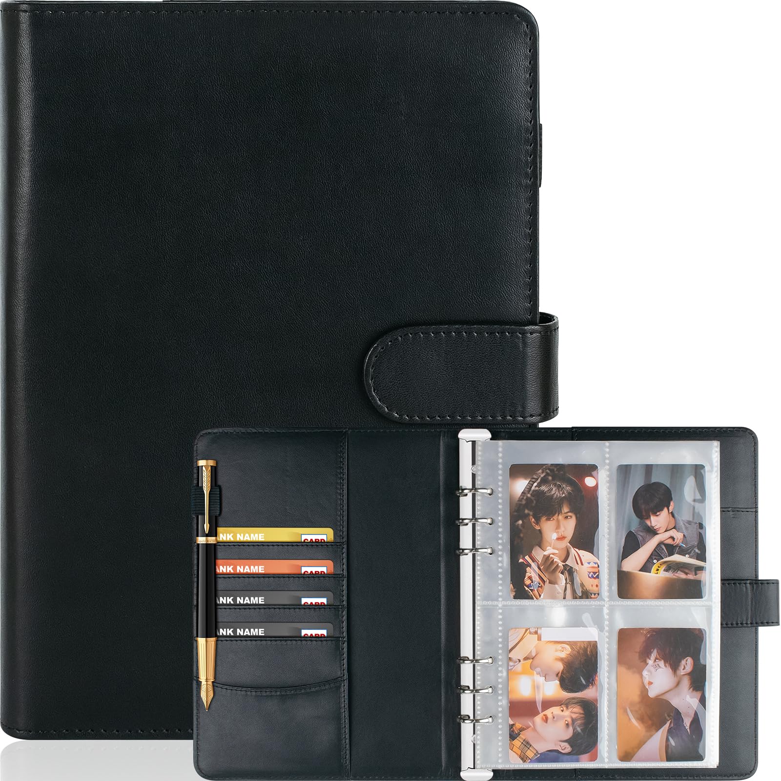 A5 Kpop Photocard Binder, 6 Ring Binder Album with 200 Card Slots