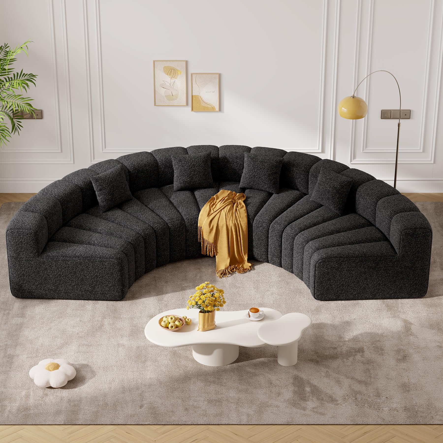 Luxanimarion 128' Oversized Curved Cloud Couch