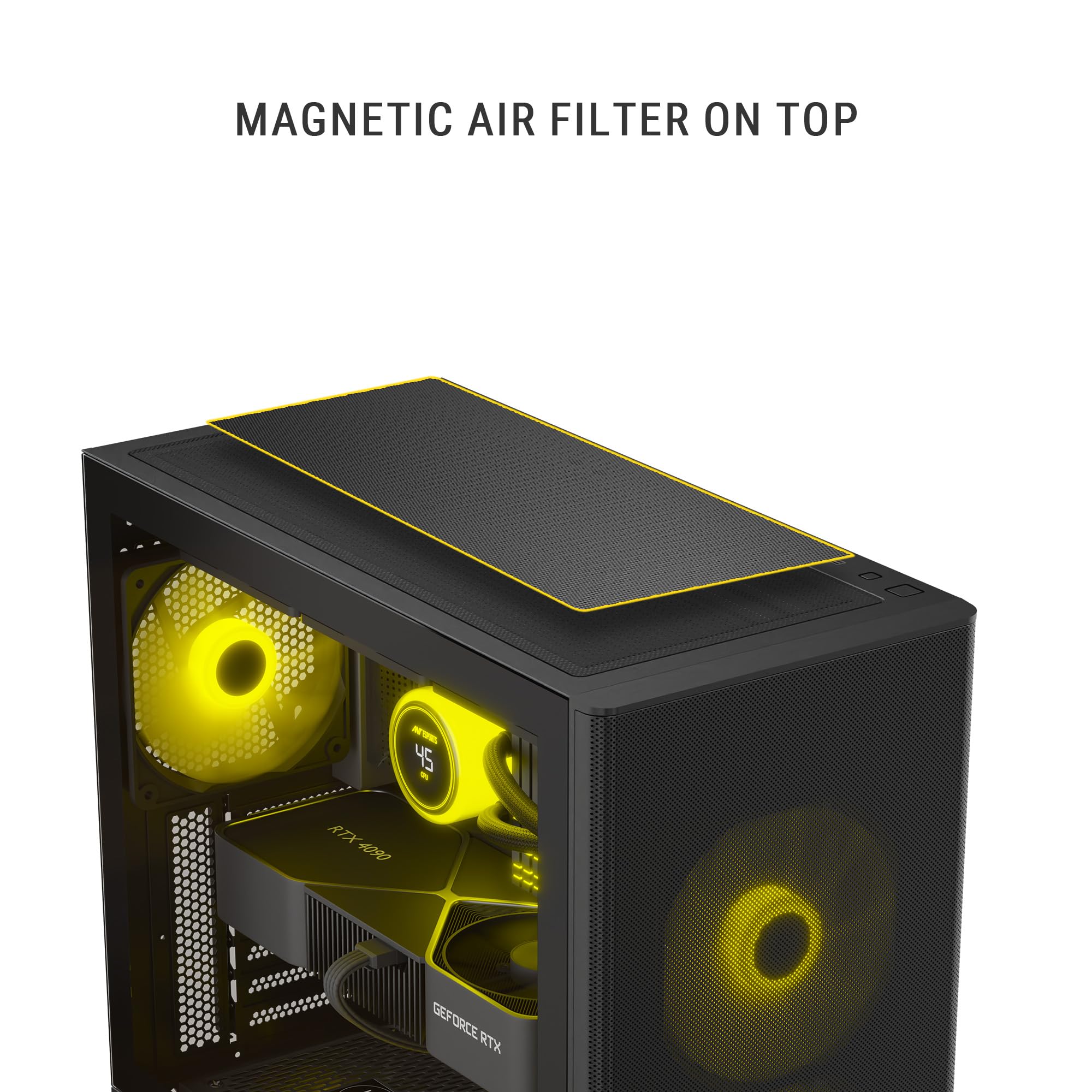 Ant Esports 511 AIR 5F Gaming Case - Black with ARGB Fans -3