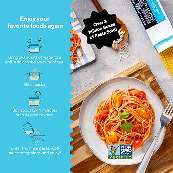 Fiber Gourmet Spaghetti Low Carb Pasta - 2 Pack | Light Noodles with 24g Fiber, 110 Calories Per Serving, Vegan Non-GMO Kosher, Made in Italy, Healthy Guilt-Free Alternative