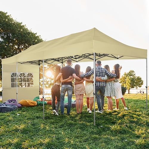 Miniatura 5 de Tooluck Toldo desplegable resistente de 10 x 30 pulgadas con 8 paredes laterales, toldo comercial impermeable para fiestas, tiendas de campaña al