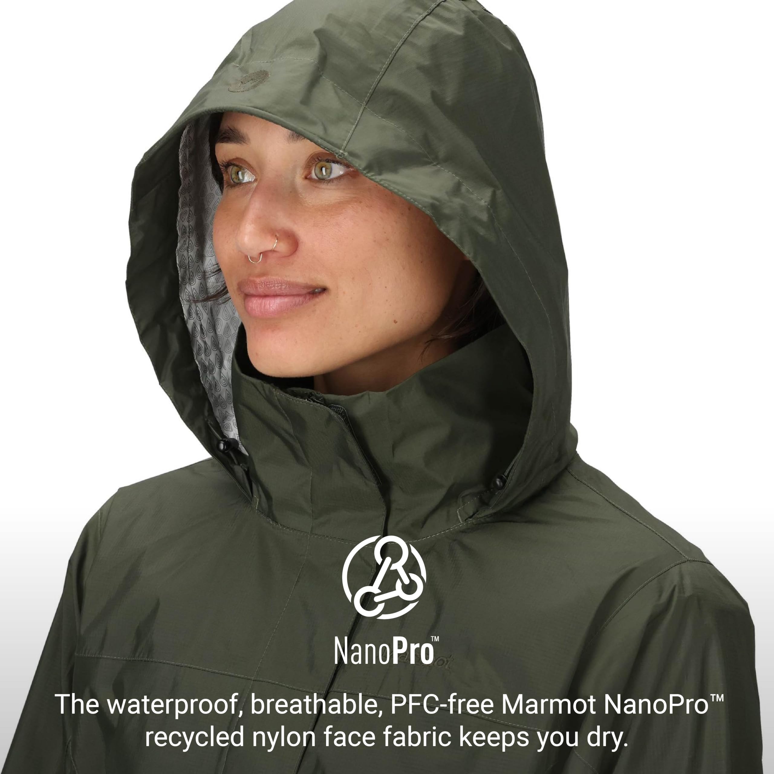 Marmot Damen PreCip Eco Jacket, Wasserdichte Regenjacke, winddichter Regenmantel, atmungsaktiver, faltbarer Hardshell Windbreaker, ideal zum Fahrradfahren & Wandern