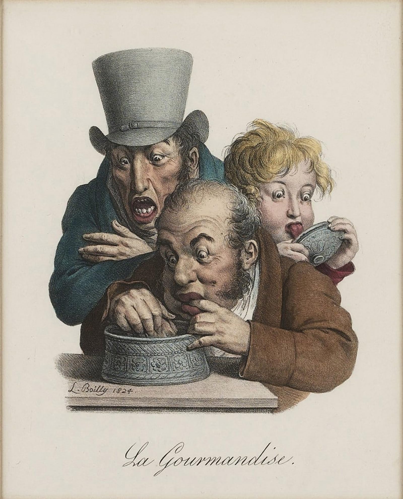 ARTXLXXBN Famous Art Print Poster Vintage Wall Art the Gluttony by Louis Leopold Boilly Canvas Art Poster for Home Decor 60x90cm