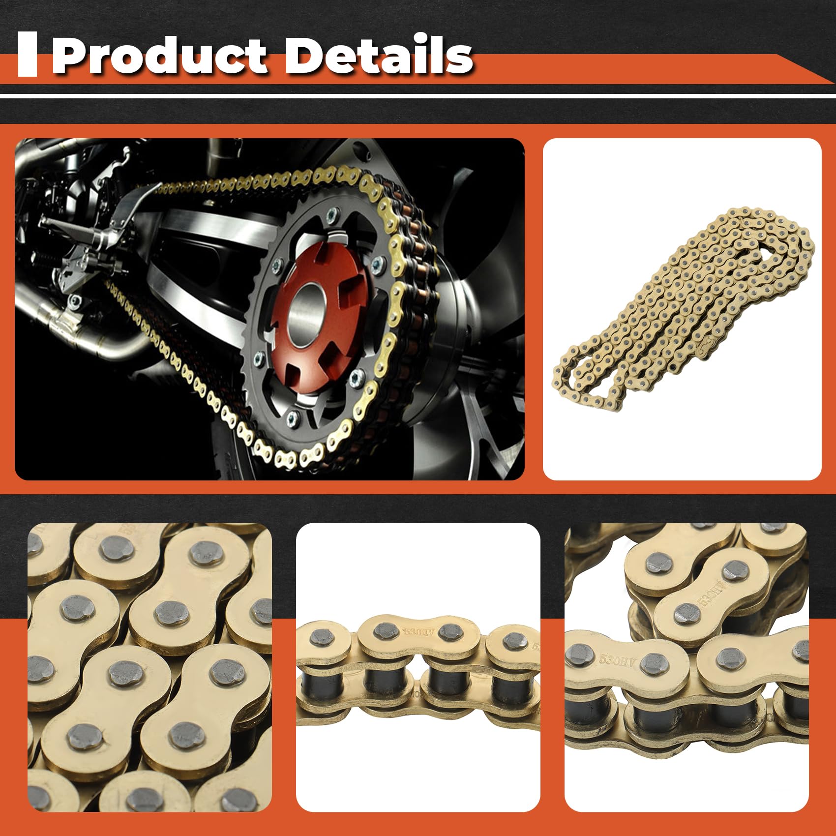 Amazon.com: labwork O-Ring Drive Chain 530 Pitch 150 Links 9850