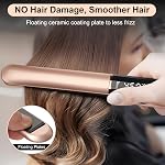 Lève-cheveux en fer plat avec plaques flottantes Obtenez Shinier & Des cheveux plus lisses, 14 Température réglable, affichage numérique double tension 100°C– 230°C