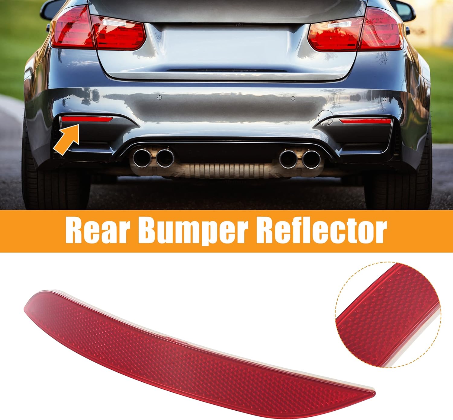 X AUTOHAUX Car Rear Bumper Reflector Strip Cover Left Side 63147314883 for BMW X1 2013-2015