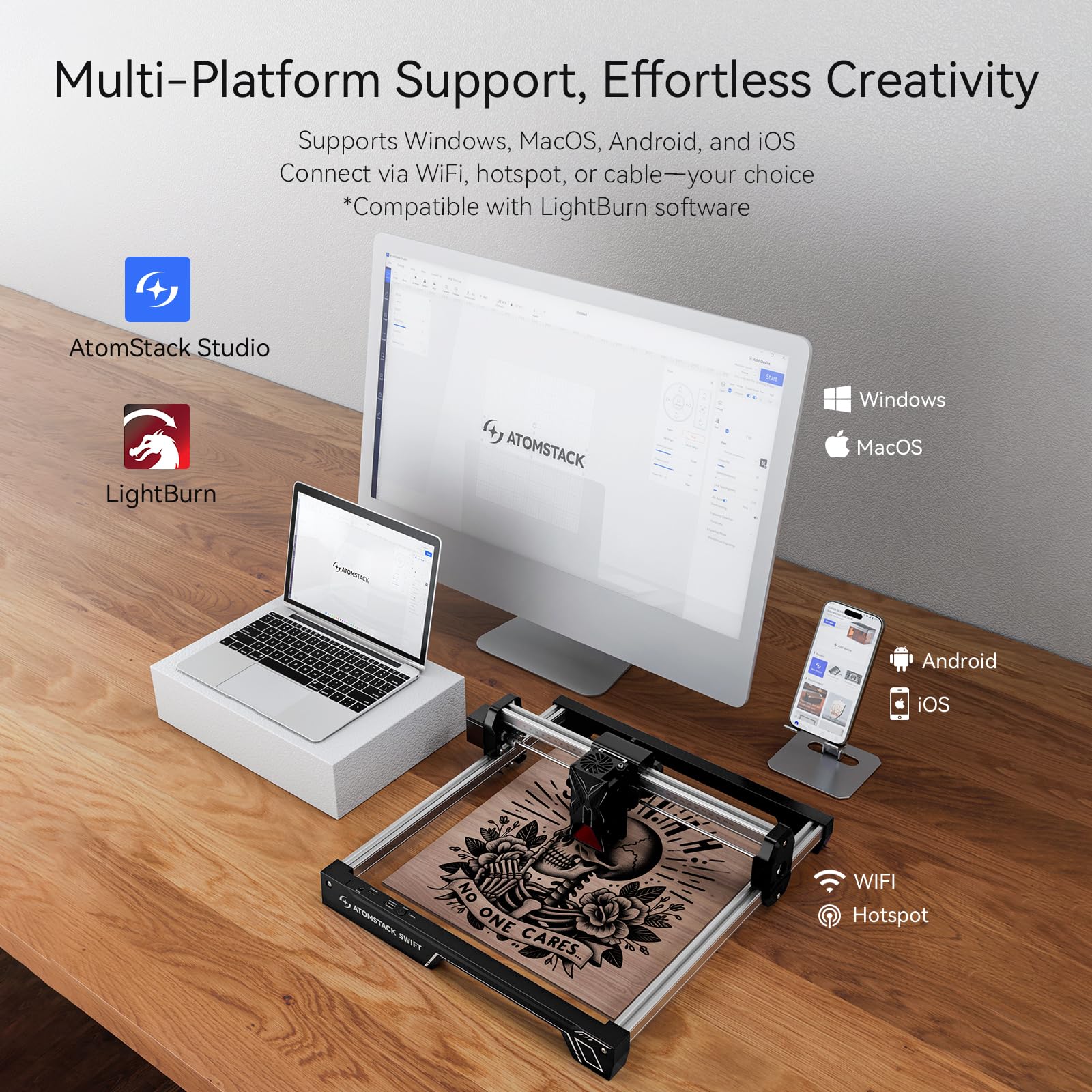 Atomstack Swift 7W Laser Engraver, High Precision Laser Cutter