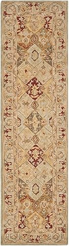 Miniatura 8 de SAFAVIEH Anatolia Collection - Alfombra de pasillo de 2 pies 3 pulgadas x 8 pies, beige y multicolor, hecha a mano, lana oriental tradicional, ideal