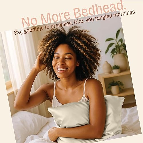 Miniatura 3 de ShopBedding - Lujosa funda de almohada de satén para el cabello, 2 unidades, satinada, estándar, con cremallera, estampado de cebra marrón, Blissford