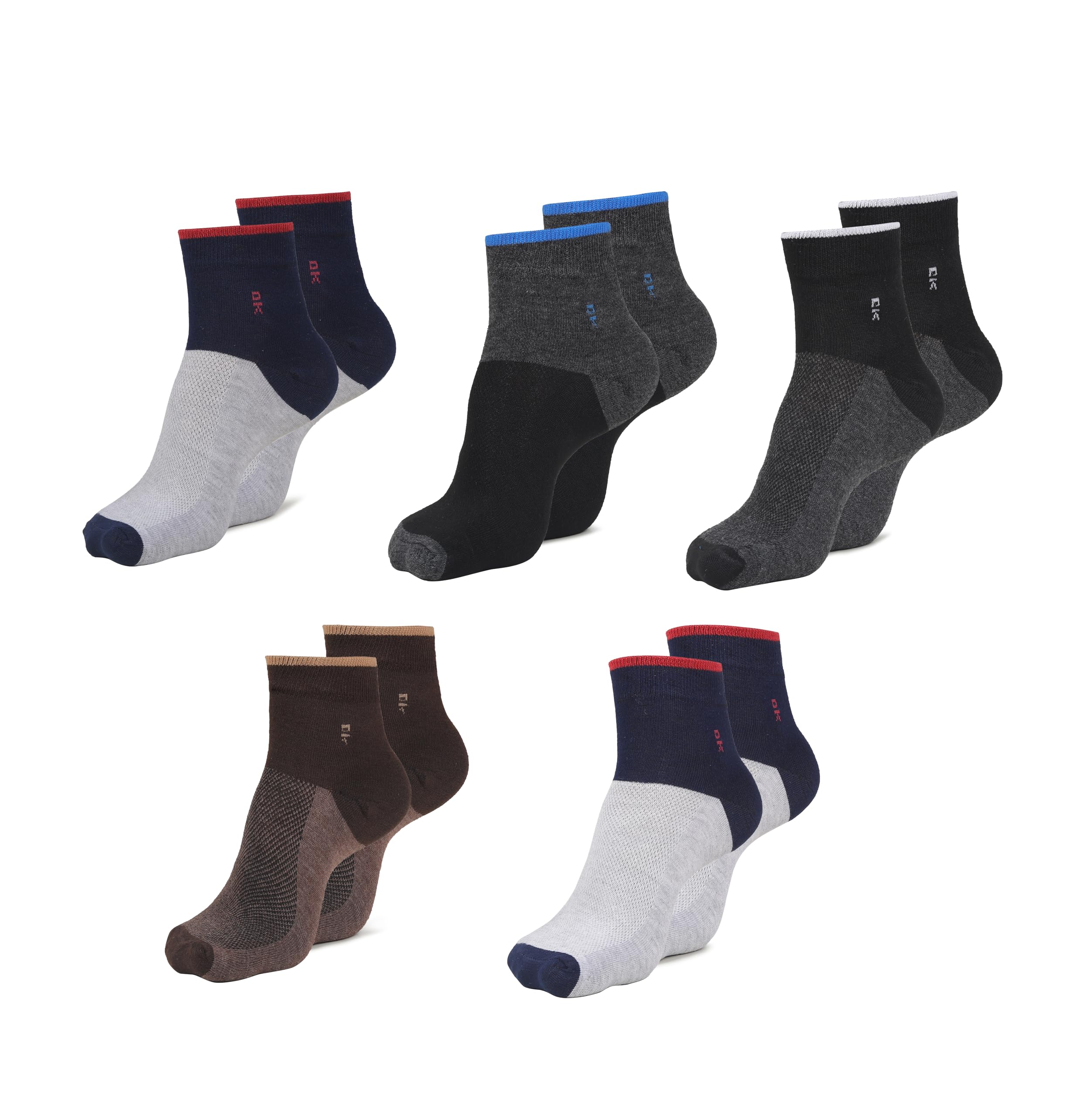 ClothCraze 5 Pairs Stripped Ultra soft Ankle Socks for Men Multicolor, Pack of 5, Free Size-image-46