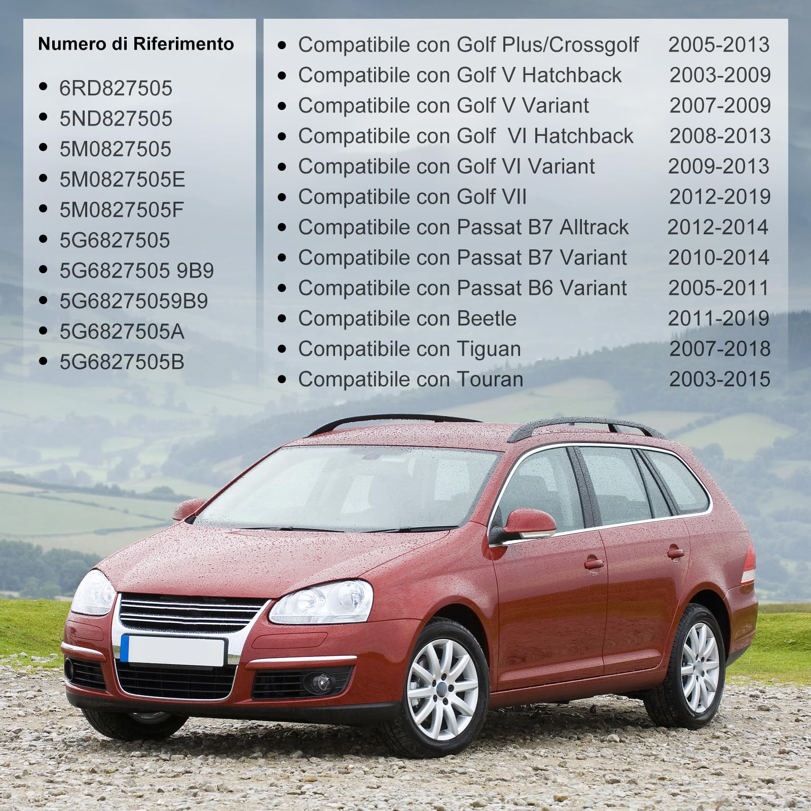Serratura Portellone Posteriore Baule Compatibile con Golf 5 Golf 6 Golf 7 Passat B6 B7 Touran Tiguan, Serratura Bagagliaio 5G6827505, 5G6827505 9B9, 5G68275059B9, 5G6827505A, 5G6827505B