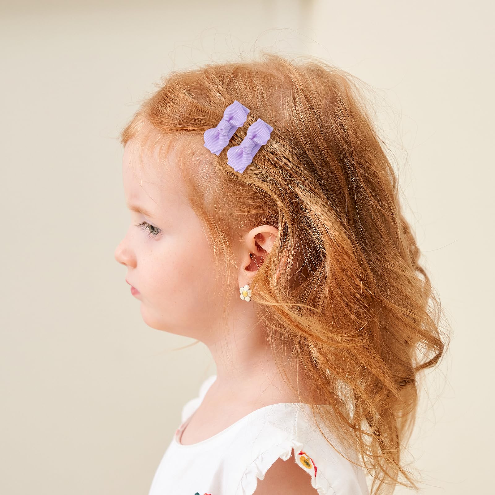 Jollybows 50 Piezas Horquillas Pelo Bebe Niña, 1,57 pulgadas / 4 cm Pinzas Pequeñas Pelo Mini Grosgrain Ribbon Accesorios Pelo para bebé y niña