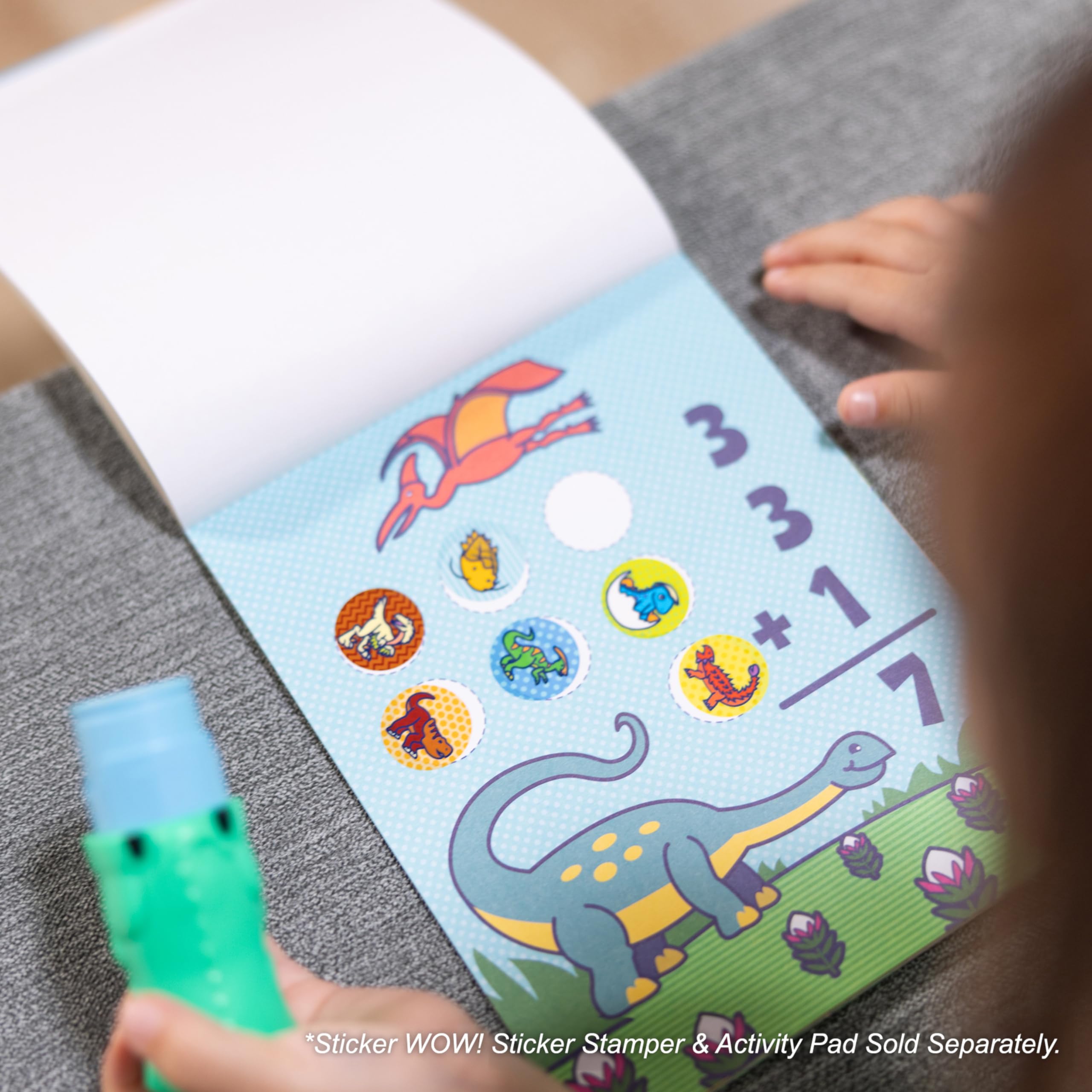 Melissa & Doug Naklejka WOW 300 uzupełniających naklejek do stempli sztuki i rzemiosła Fidget Toy Collectibles–Dinozaur prehistoryczny motyw, różne (tylko naklejki) – usuwalne naklejki, zabawki