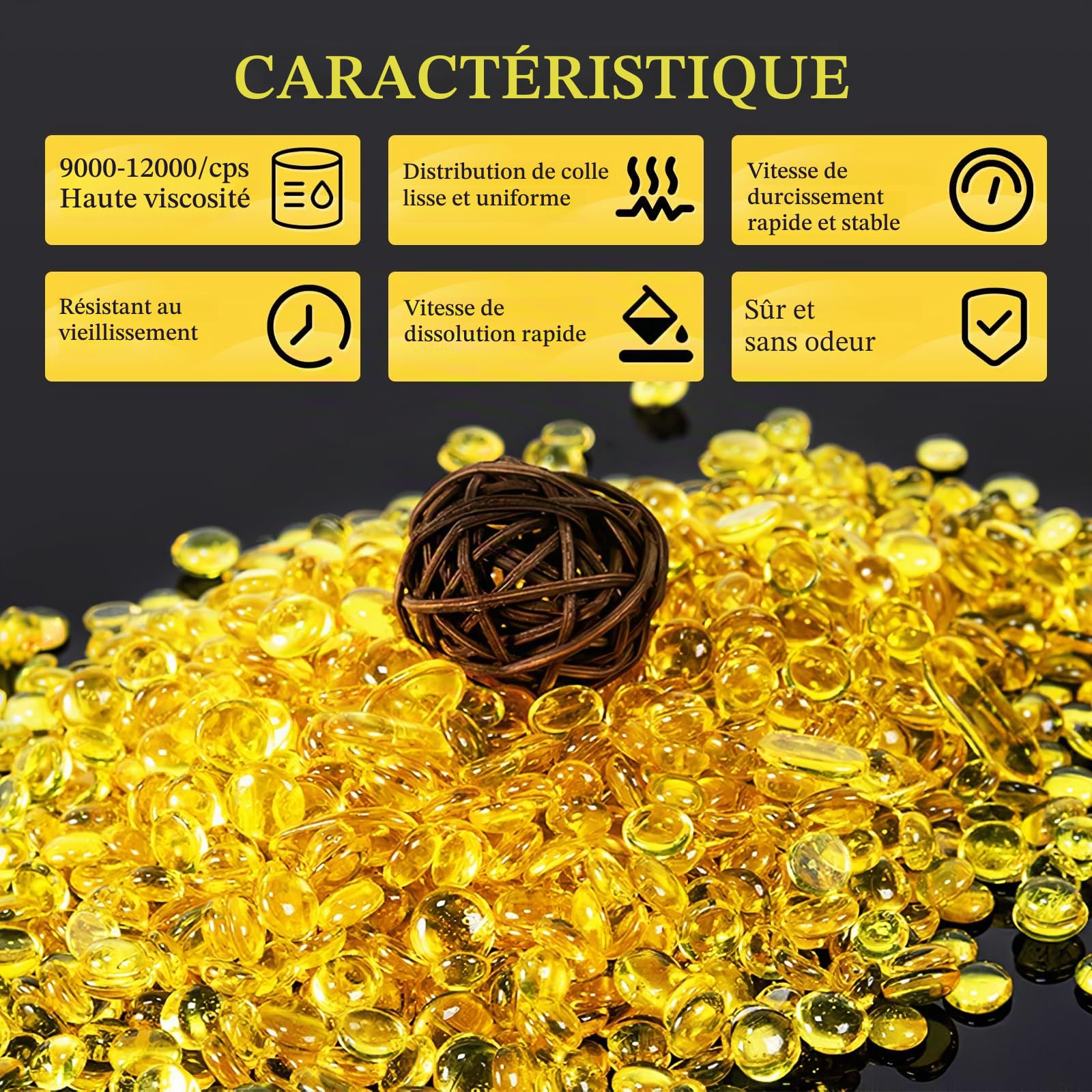 YUCHENGTECH Granulés de Colle Thermofusible 5kg pour Placage de Chants - Colle Granulaire pour Plaqueuse de Chants