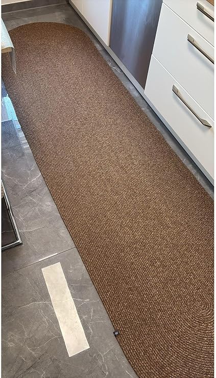 Düz Model Yeni Nesil Jüt Halı Kilim Kahverengi 60 x 200