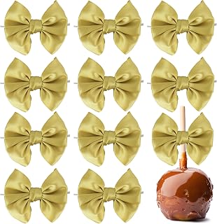 AIMUDI Gold Bows for Gift Wrapping 3.5" Gold Bows for Crafts Satin Bows for Treat Bags Premade Bows for Cake Pops Candy Apple Wedding Favors Baby Shower Decor -24 Counts