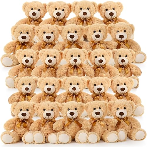 Vista 25 de MaoGoLan 3 piezas de osos de peluche a granel para baby shower, peluche pequeño suave a granel, 13.5 pulgadas, mini osos de peluche, centro de mesa