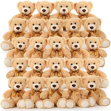 MaoGoLan Bulk Teddy Bear Baby Shower, 48 Packs Small Teddy Bear Stuffed Animals in Bulk,13.5" Small Stuffed Bears Plush for Wedding,Birthday,Christmas, Party Decorations