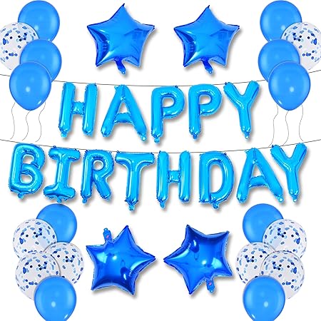 Amazon 誕生日 飾り付け 完全な誕生日バルーンセットがお部屋をバースデー 飾りバルーンでいっぱいにします たくさんの異なるスタイルの目を引くhappy Birthday バースデー 飾り バルーンであなたの大好きな男の子や女の子を驚かせます はっぴーばーすでー 飾り青