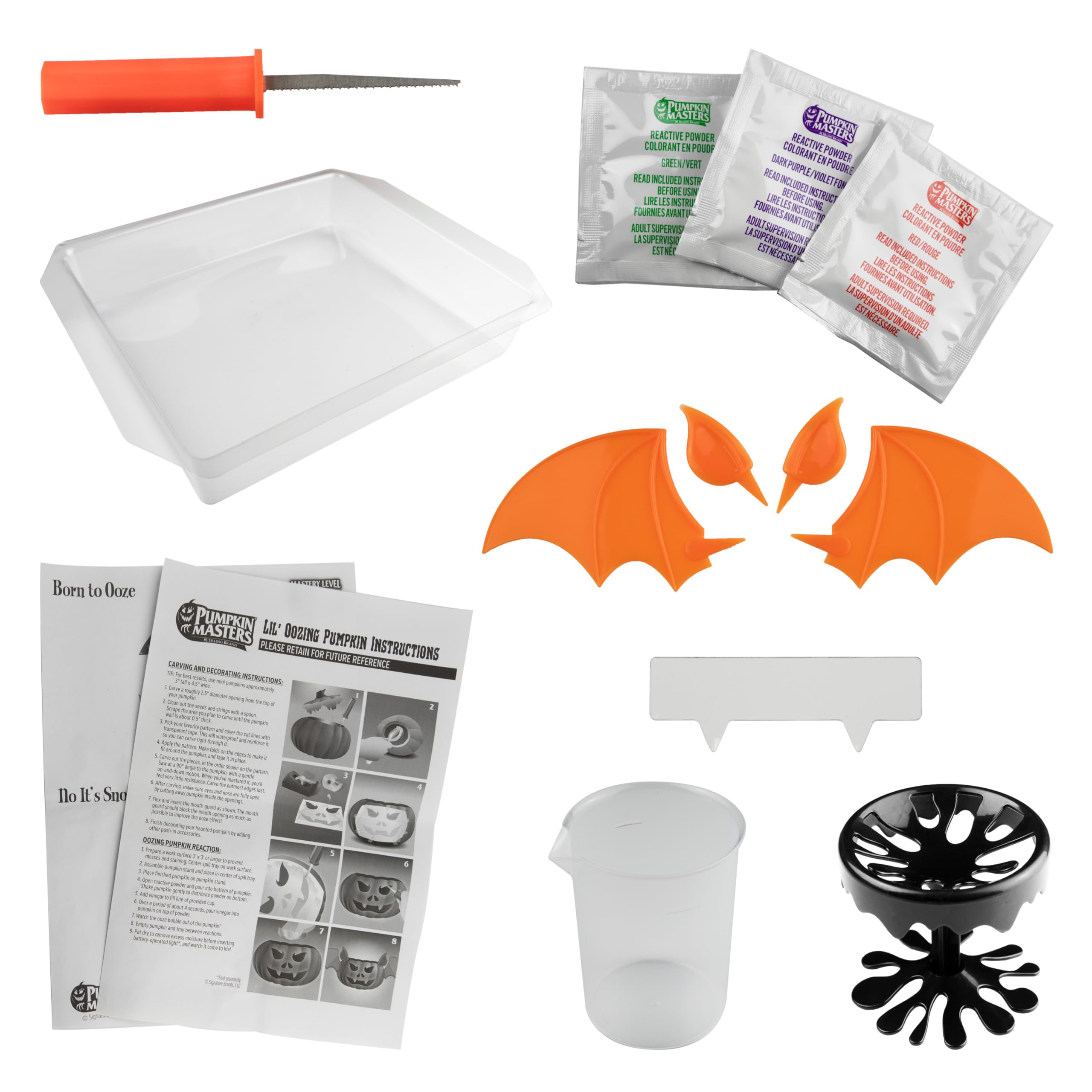 Pumpkin Masters Haunted Lab Lil' Oozing Mini Pumpkin Science Kit, 3 pacchetti Oozing inclusi, con vassoio facile da pulire