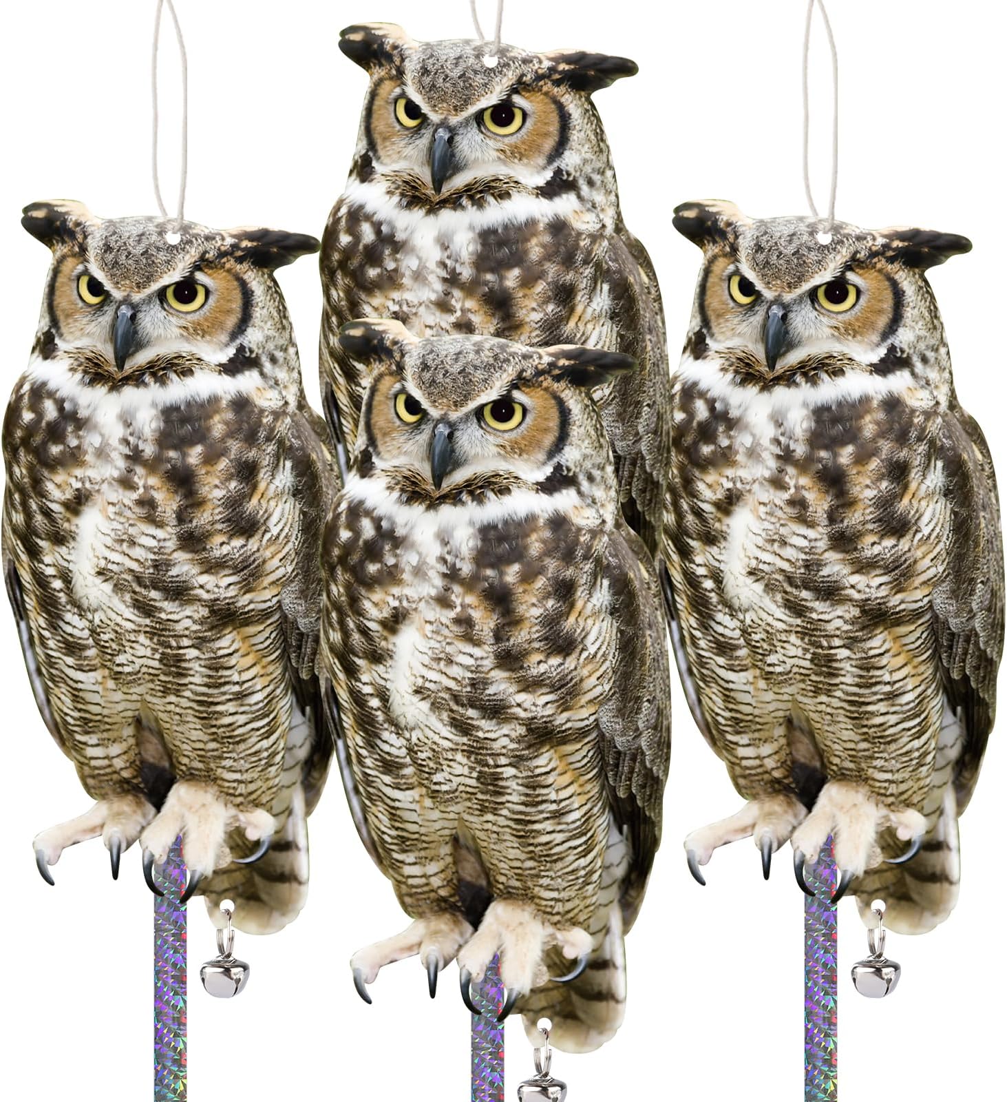 Wing Gufo Scaccia Piccioni, Gufo Spaventapasseri Rotante, Realistico Spaventapasseri Per Piccioni, Uccelli, Protezione Control Per Terrazza Balcone Giardino Azienda Agricola - Foto 8